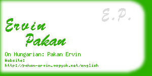 ervin pakan business card